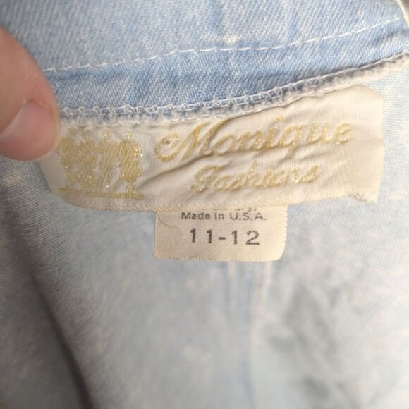 Vintage 90s Monique Fashions Blue Studded Stonewash Denim Jacket & Skirt Set L - Picture 11 of 14